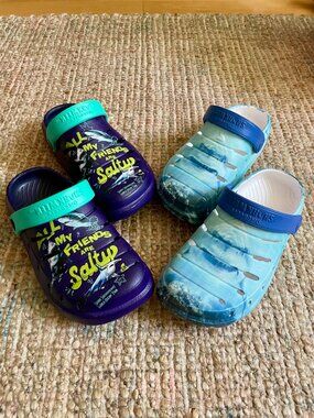Kids Rugged Shark x Discovery Shark Week Molded EVA Clogs 2 Pair Lot 13 NWOT